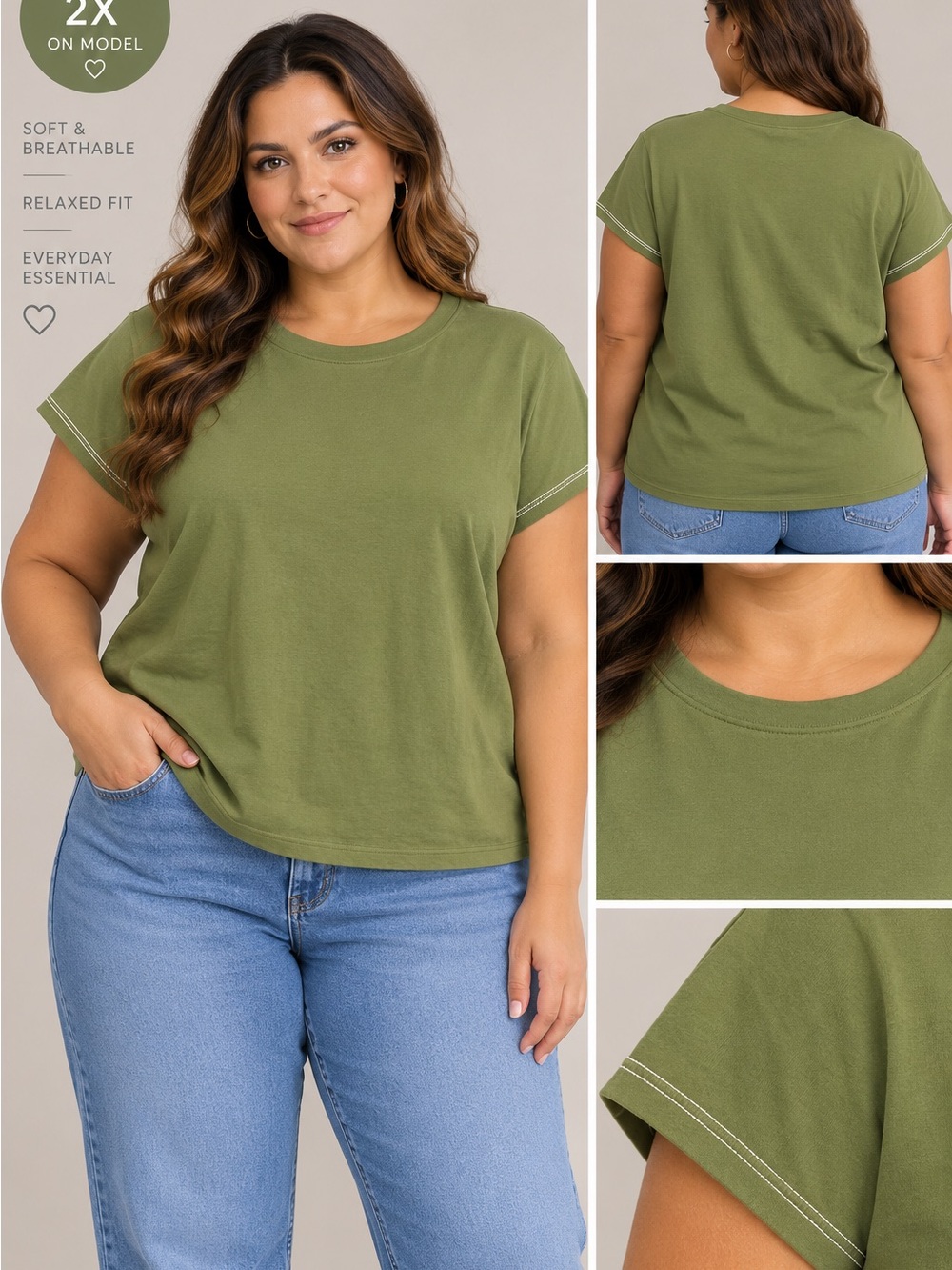 Universal Thread Olive Green Relaxed Short Sleeve Tee